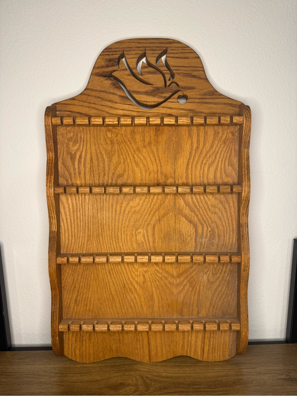 Vintage Spoon Rack with Dove 🕊️